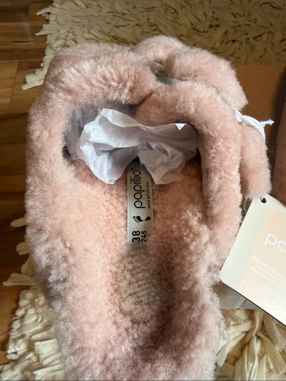 Birkenstock pink Arizona big buckle papillio teddy